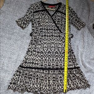 Elle Black and White A-Line Midi Dress